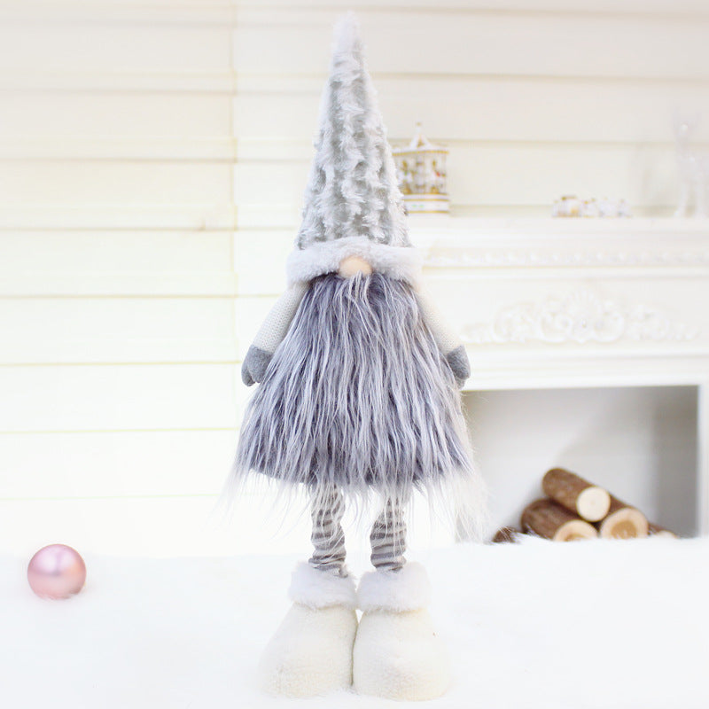 Christmas New Products Telescopic Pole Faceless Doll Window Christmas Decoration Supplies