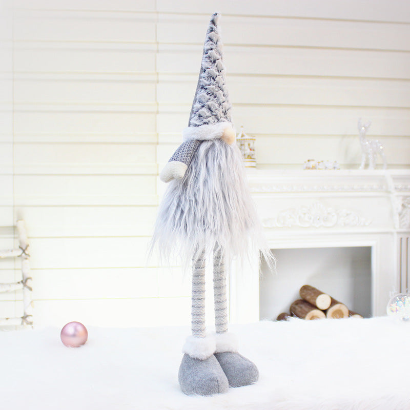 Christmas New Products Telescopic Pole Faceless Doll Window Christmas Decoration Supplies